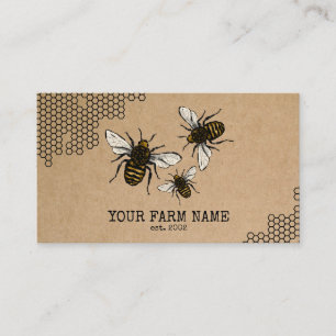 Biodlare Apiarist Bee Farm Honeybees Honeycomb Bu Visitkort