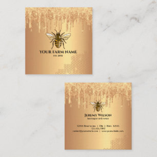 Biodlare Apiarist Bee Farm Honeybees Honeycomb Fyrkantigt Visitkort