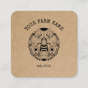 Biodlare Apiarist Bee Farm Honeybees Honeycomb Fyrkantigt Visitkort
