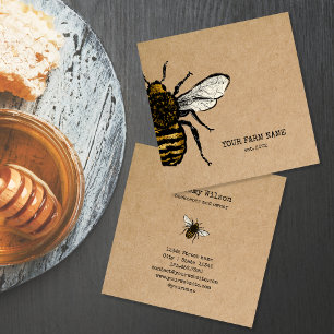 Biodlare Apiarist Bee Farm Honeybees Honeycomb Fyrkantigt Visitkort