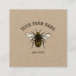 Biodlare Apiarist Bee Farm Honeybees Honeycomb Fyrkantigt Visitkort