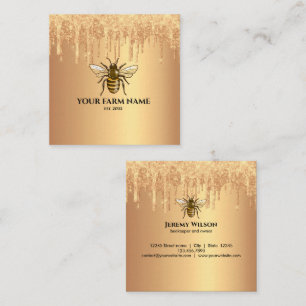 Biodlare Apiarist Bee Farm Honeybees Honeycomb Fyrkantigt Visitkort