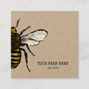 Biodlare Apiarist Bee Farm Honeybees Honeycomb Fyrkantigt Visitkort