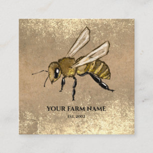 Biodlare Apiarist Bee Farm Honeybees Honeycomb Sq Fyrkantigt Visitkort