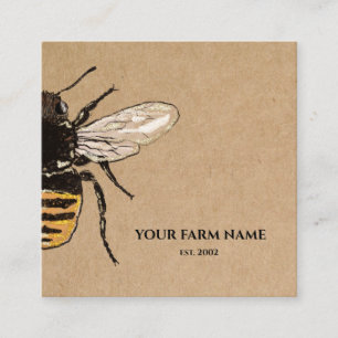 Biodlare Apiarist Bee Farm Honeybees Honeycomb Sq Fyrkantigt Visitkort