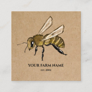 Biodlare Apiarist Bee Farm Honeybees Honeycomb Sq Fyrkantigt Visitkort