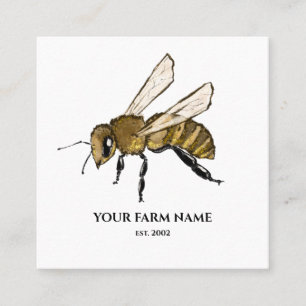 Biodlare Apiarist Bee Farm Honeybees Honeycomb Sq Fyrkantigt Visitkort