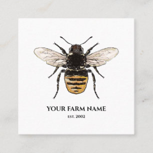 Biodlare Apiarist Bee Farm Honeybees Honeycomb Sq Fyrkantigt Visitkort