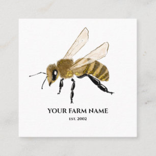 Biodlare Apiarist Bee Farm Honeybees Honeycomb Sq Fyrkantigt Visitkort