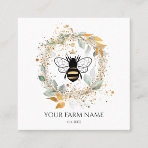 Biodlare Apiarist Bee Farm Honeybees Honeycomb Sq Fyrkantigt Visitkort