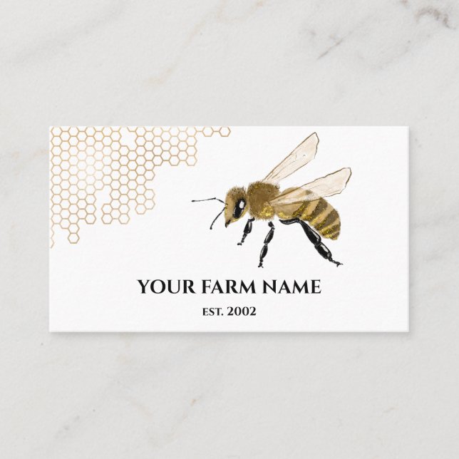 Biodlare Apiarist Bee Farm Honeybees Honeycomb Sq Visitkort (Framsida)