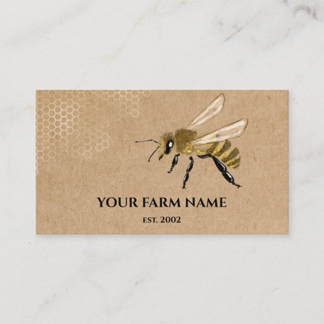 Biodlare Apiarist Bee Farm Honeybees Honeycomb Sq Visitkort (Framsida)