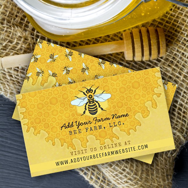 Biodlare Apiarist Bee Farm Honeybees Honeycomb Visitkort (Skapare uppladdad)