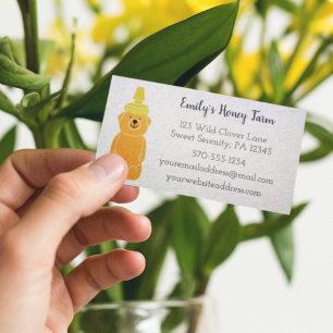 Biodlare Apiary Bear Shaped Honung Flaska Visitkort