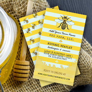 Biodlare Apiary Bee Farm Honeybin och Rand Visitkort