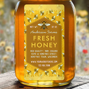 Biodlare Apiary Honung Burk Labels Honeycomb Bees Fraktsedel