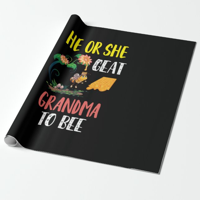 Biodlare Art Underbar mormor för bin 2 Presentpapper (Utrullad)