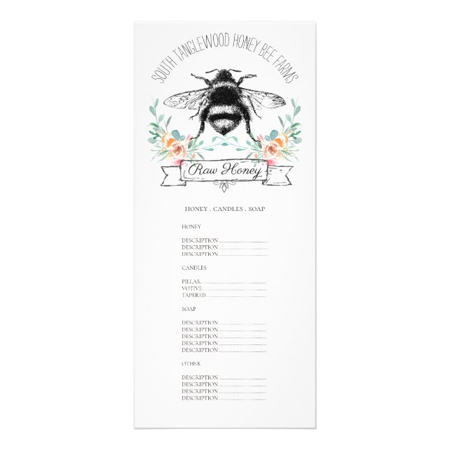 Biodlare för honungsbin Apiary Farm Biodling Reklamkort (Framsidan)