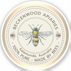 Biodlare för honungsbin Gult Guld Gräns Klistermärken