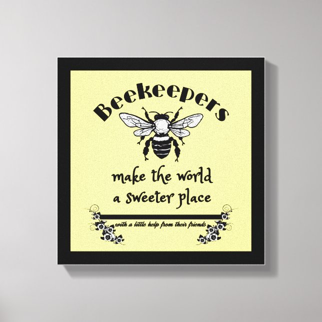 Biodlare gör världen till en sötare ställe med en  canvastryck (Framsida)