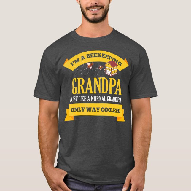 Biodlare Grandpa Bee Apiarist Apiculturist Hive T Shirt (Framsida)