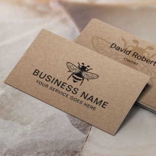 Biodlare Honungsbin Apiary Rustic Kraft Visitkort