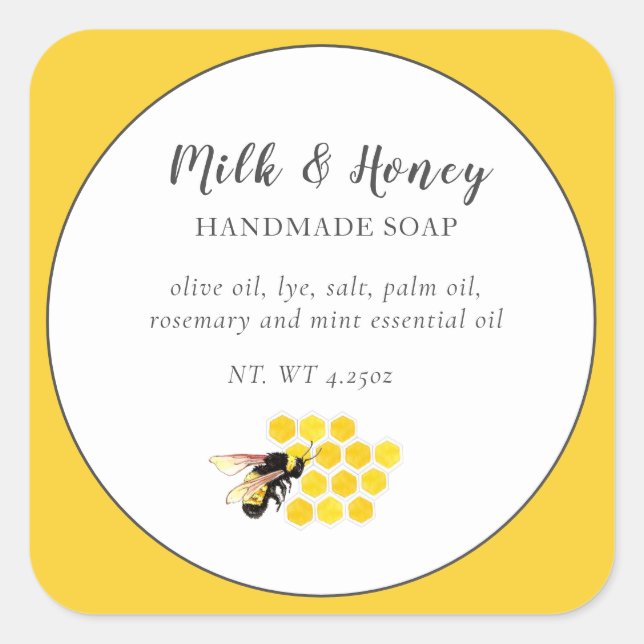 Biodlare inom biodling fyrkantigt klistermärke (Framsida)