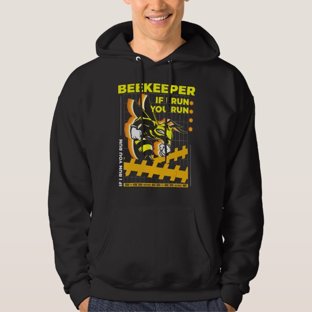 Biodlare om jag Springa er Springa Bee 1 Hoodie (Framsida)