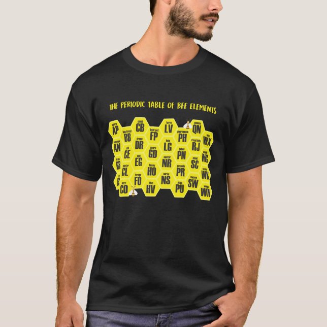 Biodlare Science Periodic Bord Chemistry Bee T Shirt (Framsida)