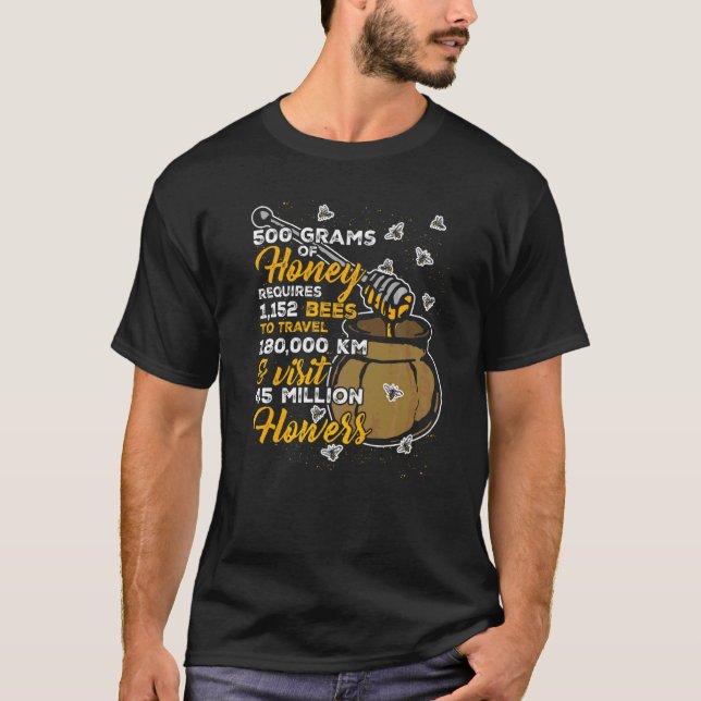 Biodlaren Honung Pollen Biskötsel Bina T Shirt (Framsida)