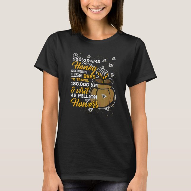 Biodlaren Honung Pollen Biskötsel Bina T Shirt (Framsida)