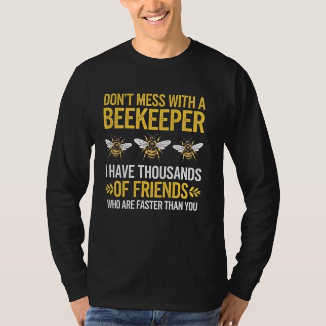 Biodlaren Rör Inte Med Honung Biodling Present T Shirt (Framsida)