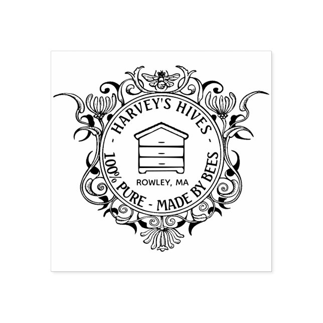 Biodlarens laboratorium Honeybee Ram med Hive Stämpel (Tryck)