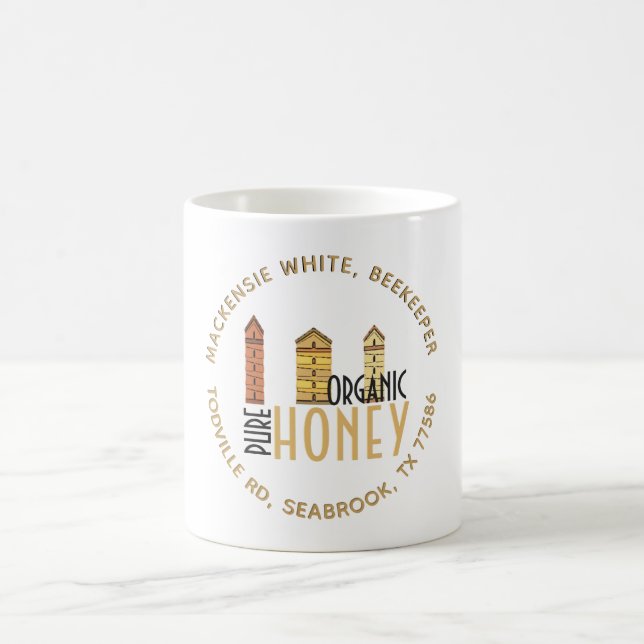 Biodlarens Namn 3 lilla bikupor Organic Honung Kaffemugg (Center)