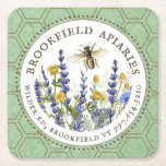 Biodlarens Wildblomma och drottning Bee Apiary Underlägg Papper Kvadrat<br><div class="desc">Ett naturinspirerat biapiärt affärskort med en "ekologisk" vibe på högkvalitativ kraftvärme-papper. Handmålade blommor och en illustration av honungsbin med vintage i en vit cirkel ringad av prickade fyrkanter och bikaka. Om du vill ha en naturlig tittar kraftbakgrund med ett "texturerat" utseende går du till LAGRAR-panelen och "visar" den genom att...</div>