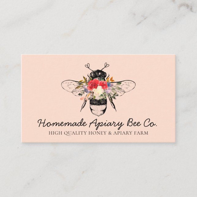 Biodlares logotyp för honungsbiar apiary visitkort (Framsida)