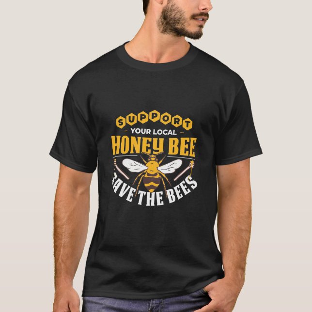 Biodlarpresent | Honungsbi Rädda Bina T Shirt (Framsida)