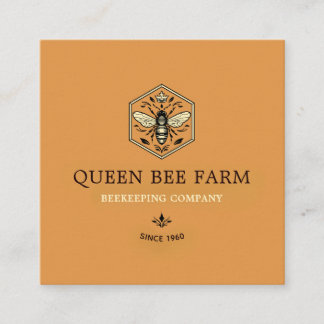 Biodling Apiary Honung Logotyp Design Fyrkantigt Visitkort