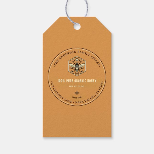 Biodling Apiary Logodesign Honung  Presentetikett (Framsidan)
