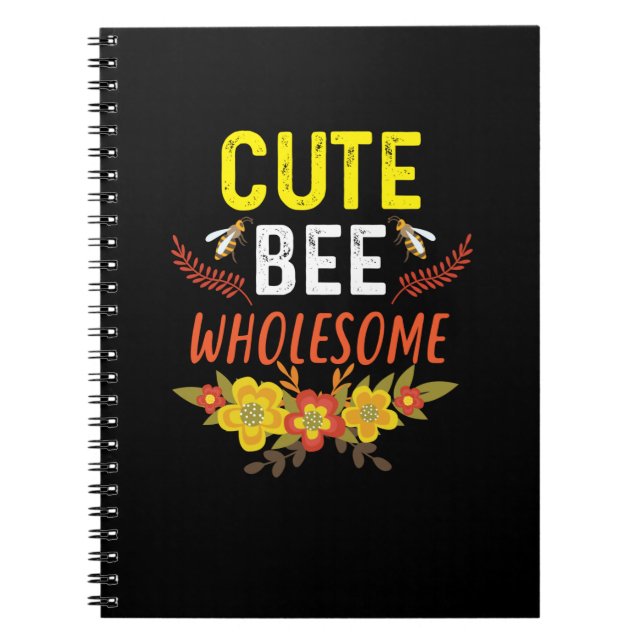 Biodling Art Cute Bee Wholesome Anteckningsbok (Framsidan)