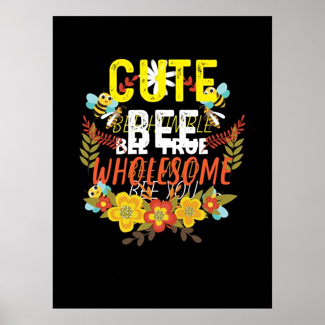 Biodling Art Cute Bee Wholesome Poster (Framsidan)