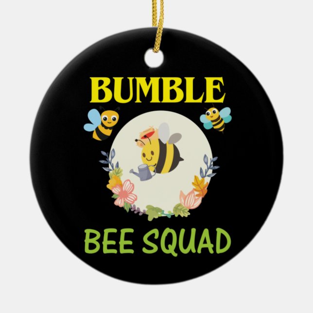 Biodling Art Humla Squad Julgransprydnad Keramik (Framsidan)