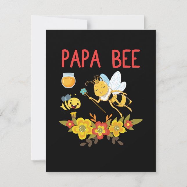 Biodling Art Pappa Bee 2 Anteckningskort (Framsida)