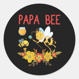 Biodling Art Pappa Bee 2 Runt Klistermärke
