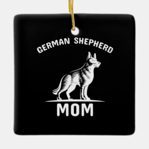 Biodling Art Tysk Shepherd Mamma Julgransprydnad Keramik