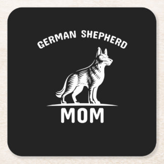 Biodling Art Tysk Shepherd Mamma Underlägg Papper Kvadrat