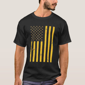 Biodling av honungsbin i Flagga Honeycomb T Shirt