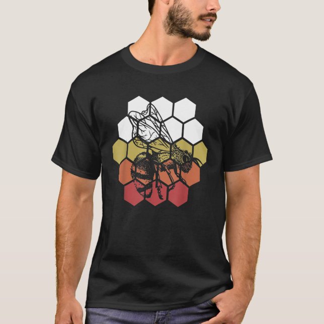 Biodling av honungsbiodlingsbin Beehive Vinta T Shirt (Framsida)