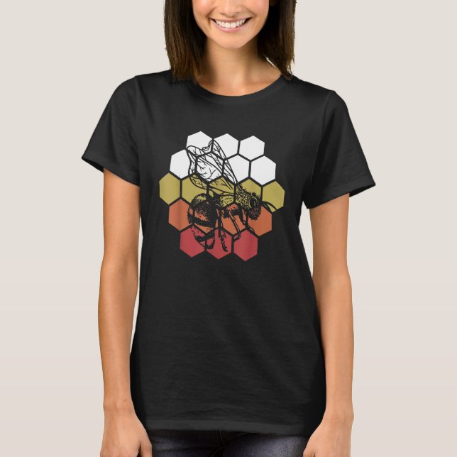 Biodling av honungsbiodlingsbin Beehive Vinta T Shirt (Framsida)