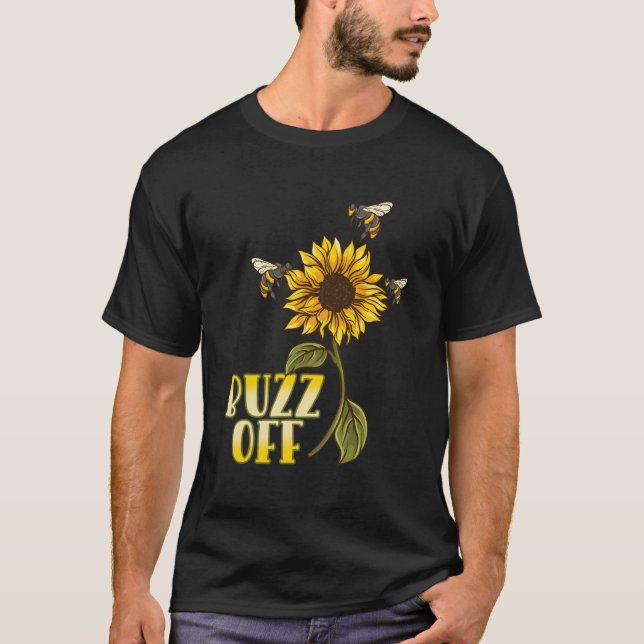 Biodling - Bee Buzz off Solros - Apiary T Shirt (Framsida)